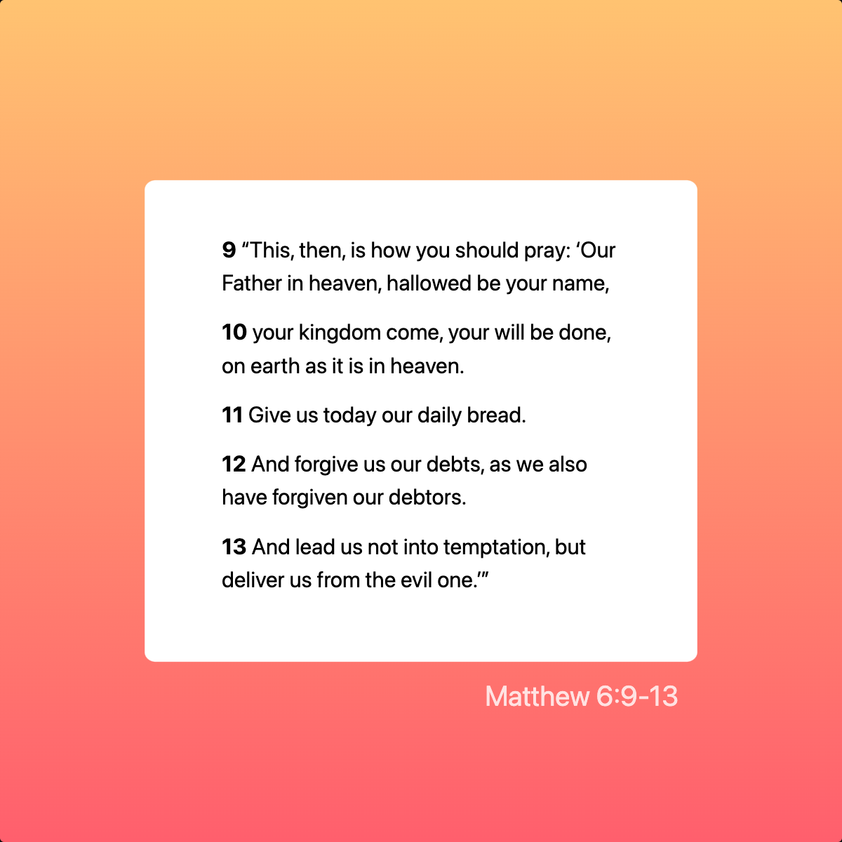 Matthew 6:9-13