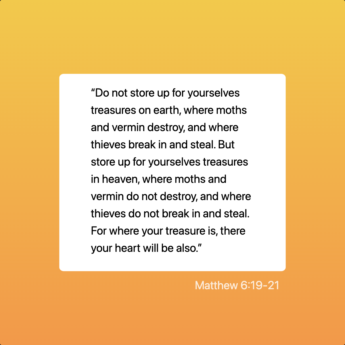 Matthew 6:19-21