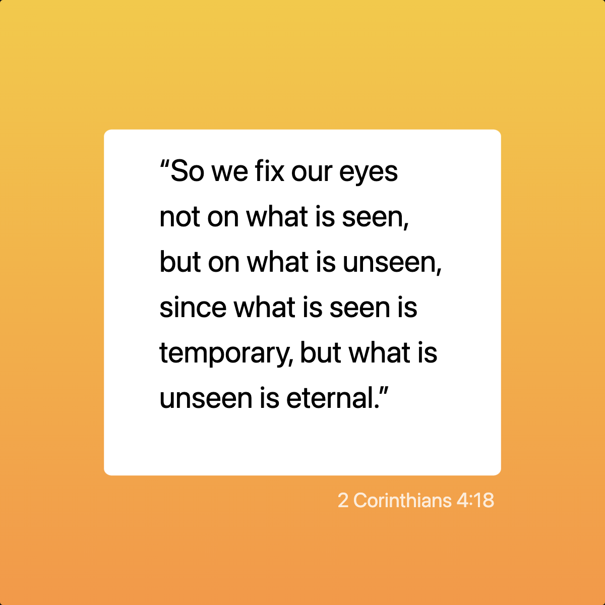 2 Corinthians 4:18